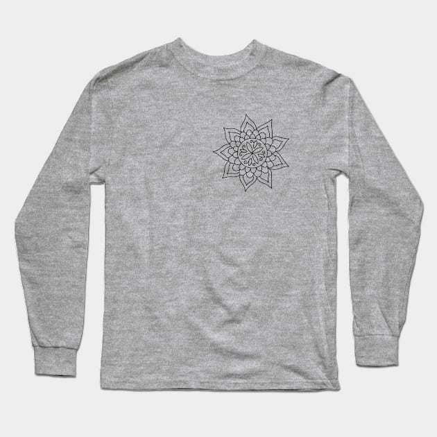 Monochrome Bloom - Mandala Flower Long Sleeve T-Shirt by annagrunduls